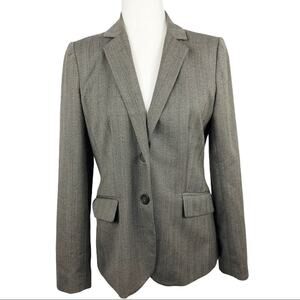 J Crew Brown Tailored Two Button Front Wool Career Workwear Blazer Size 6